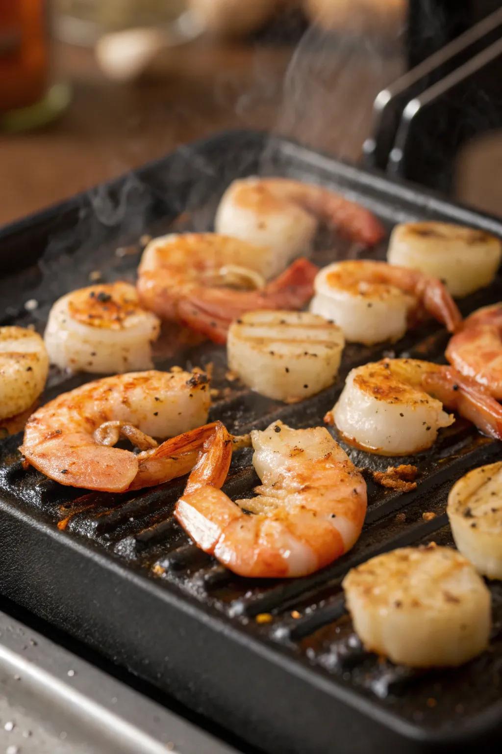 Seafood lends a luxurious touch to your raclette dining.