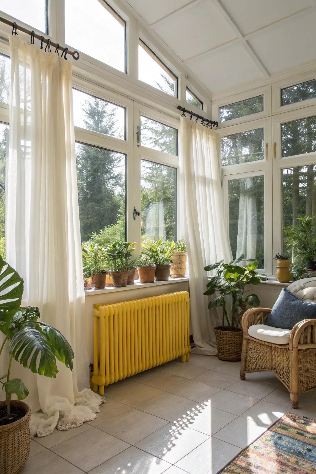 A sunflower radiator radiates a luminous vibe throughout any space.
