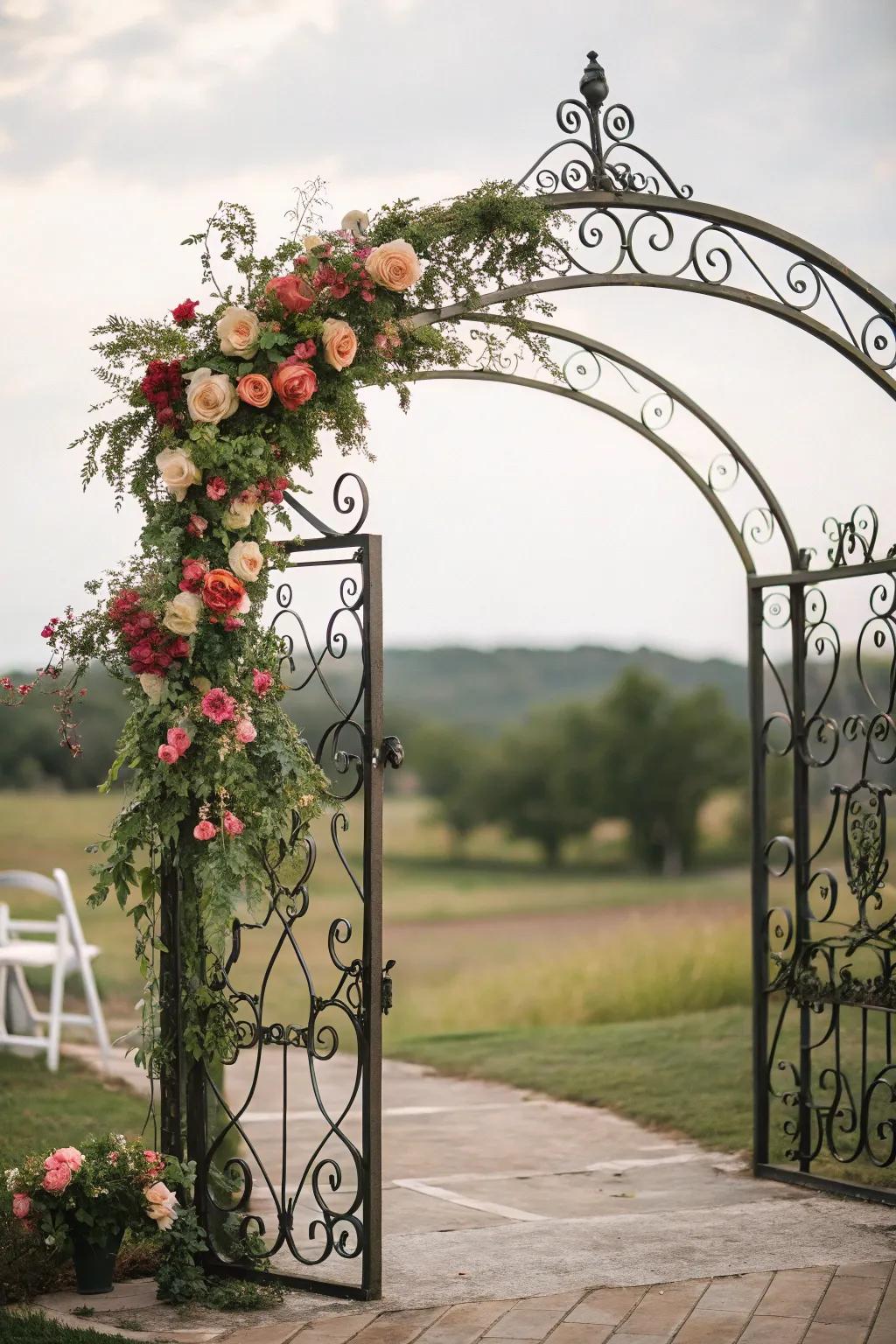 Fashioned iron wonders with botanical charm.