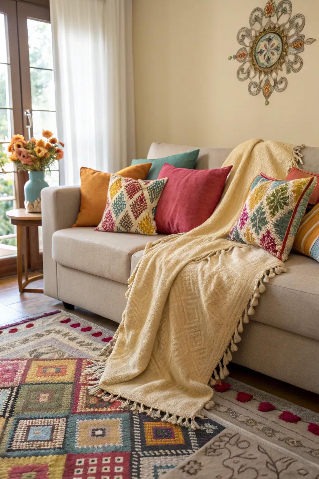 Textiles that enrich warmth and personality to your living space.