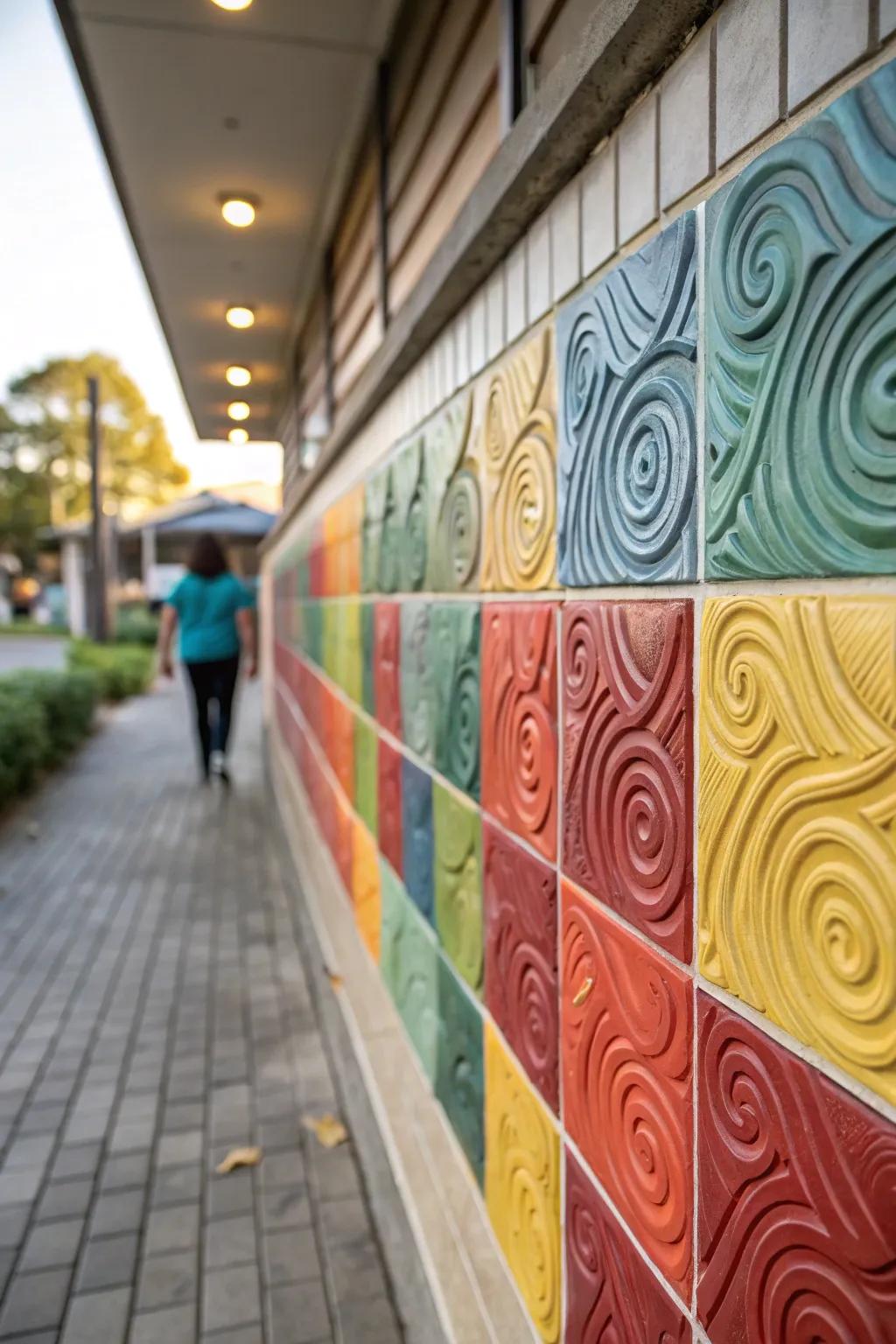 Vivid abstract swirls give an artistic expression to any wall.