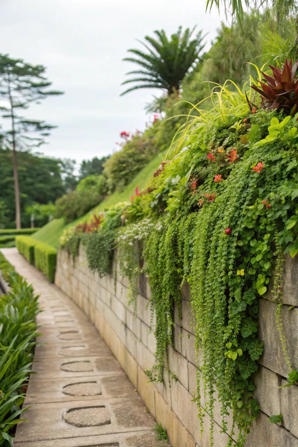 A living wall brings vitality to your garden, capturing the eye with its visual allure.