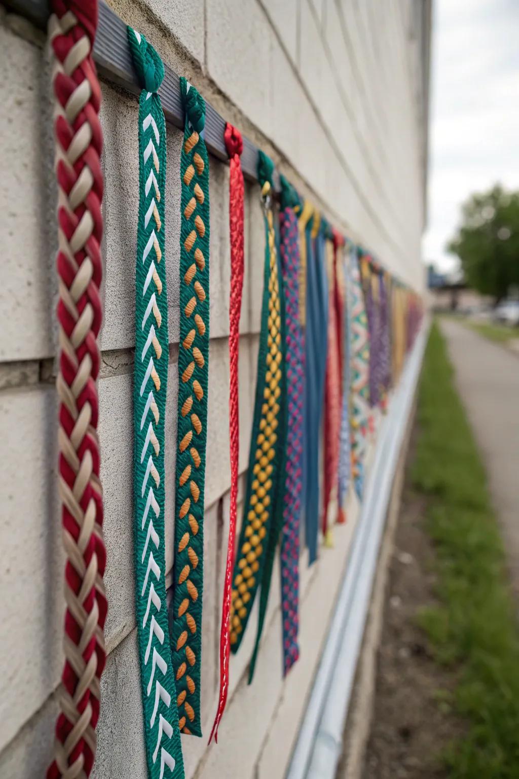 Intricate braided ribbon artistry for a uniquely elegant touch.