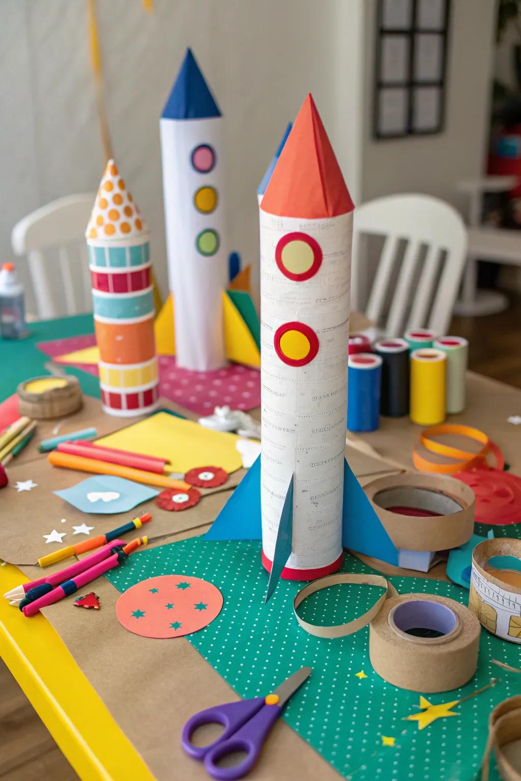 Craft your own cardboard space shuttles for a fun DIY project.