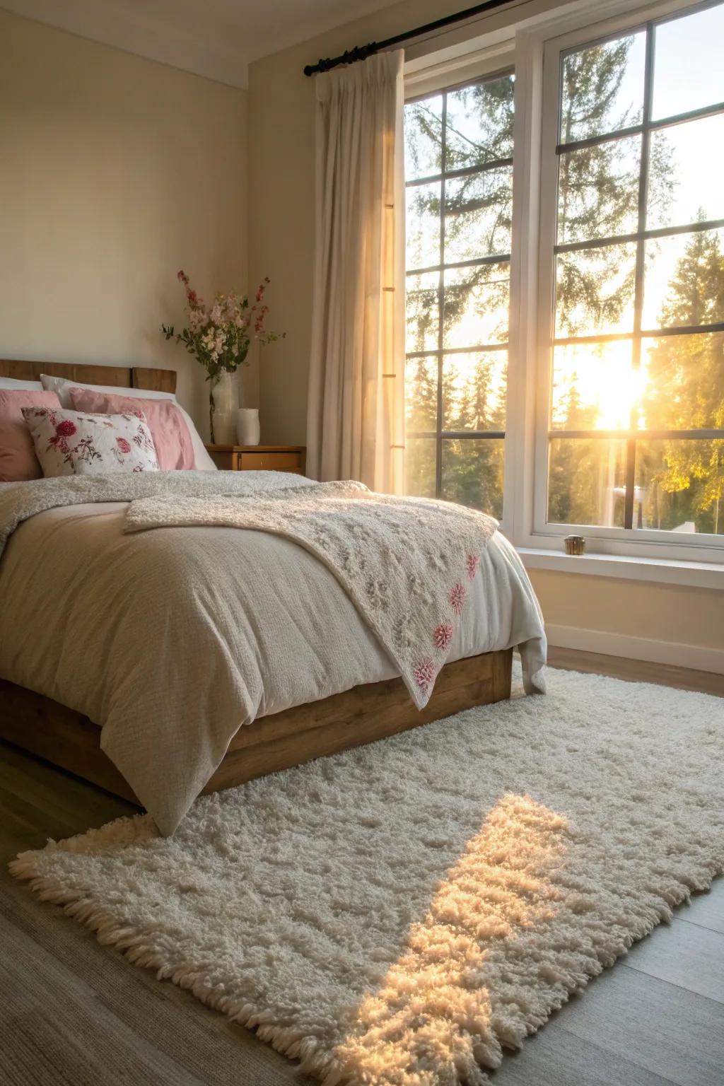 Start your day with the warm comfort of a plush rug beneath your feet.