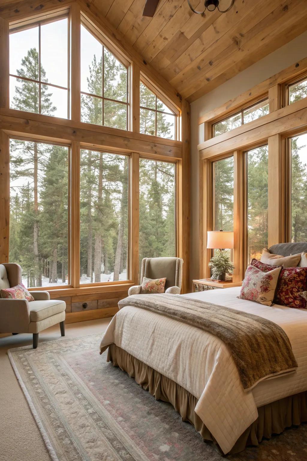 Fir framing contributes to the inviting ambiance of your space.