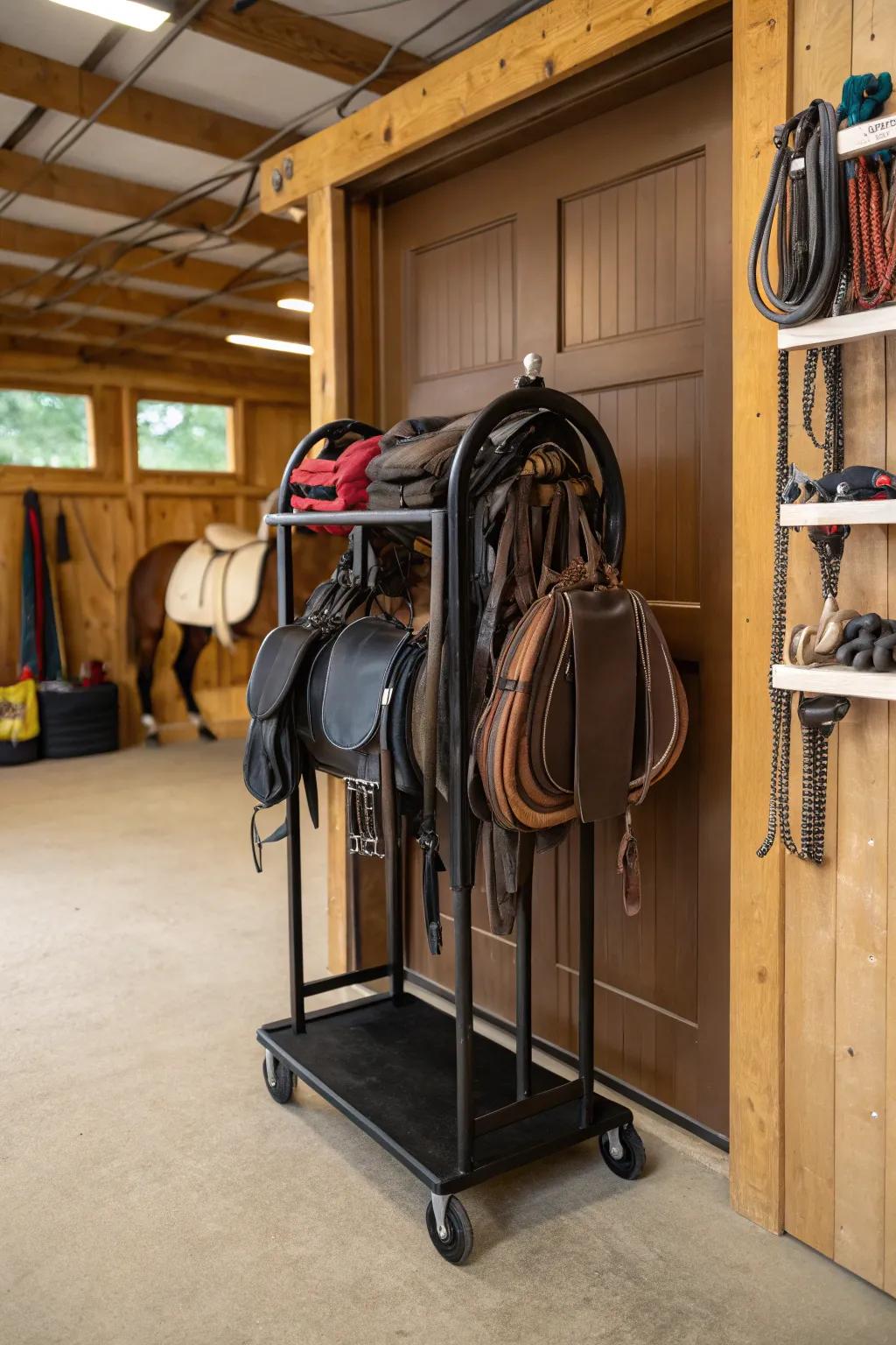 With portable supports, your equine seats can accompany you anywhere.