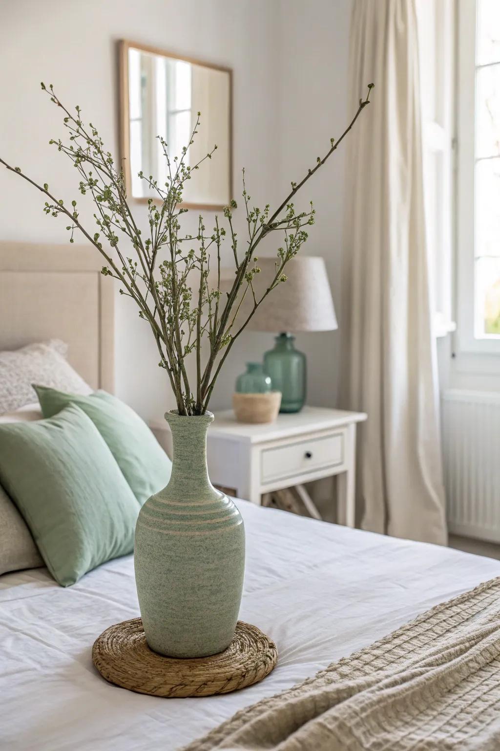With minimalist pale green décor, you can find tranquility.