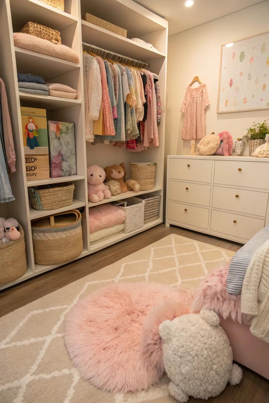 Textures in a sensory closet offer tactile stimulation.