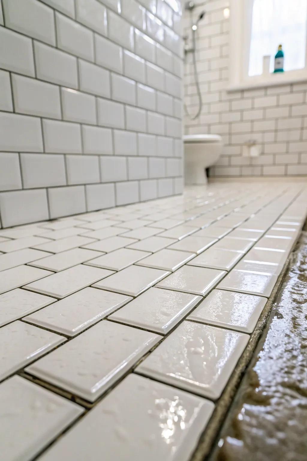 Brick tiles provide a refined and enduring design for any shower.