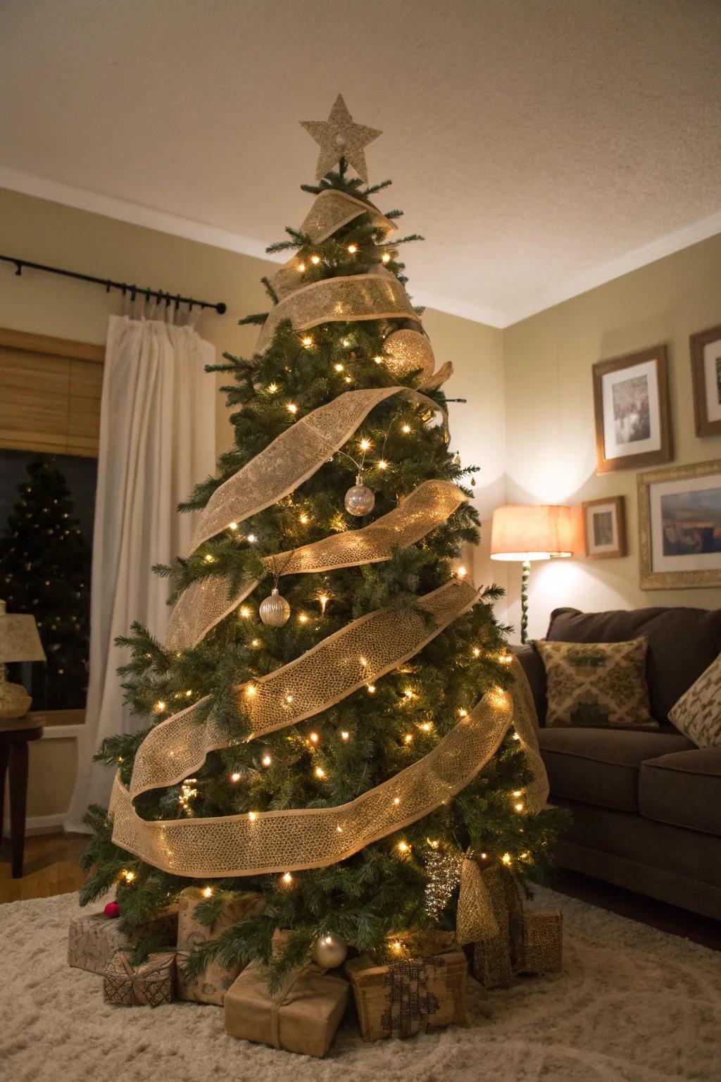 Rustic appeal with earthy fabric ribbons.