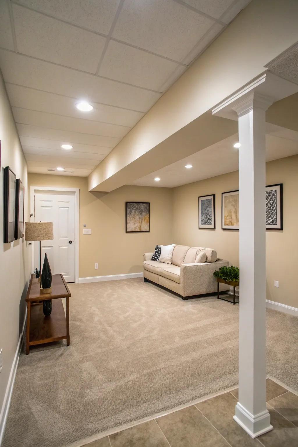 Minimalist design creates a sleek, modern atmosphere.