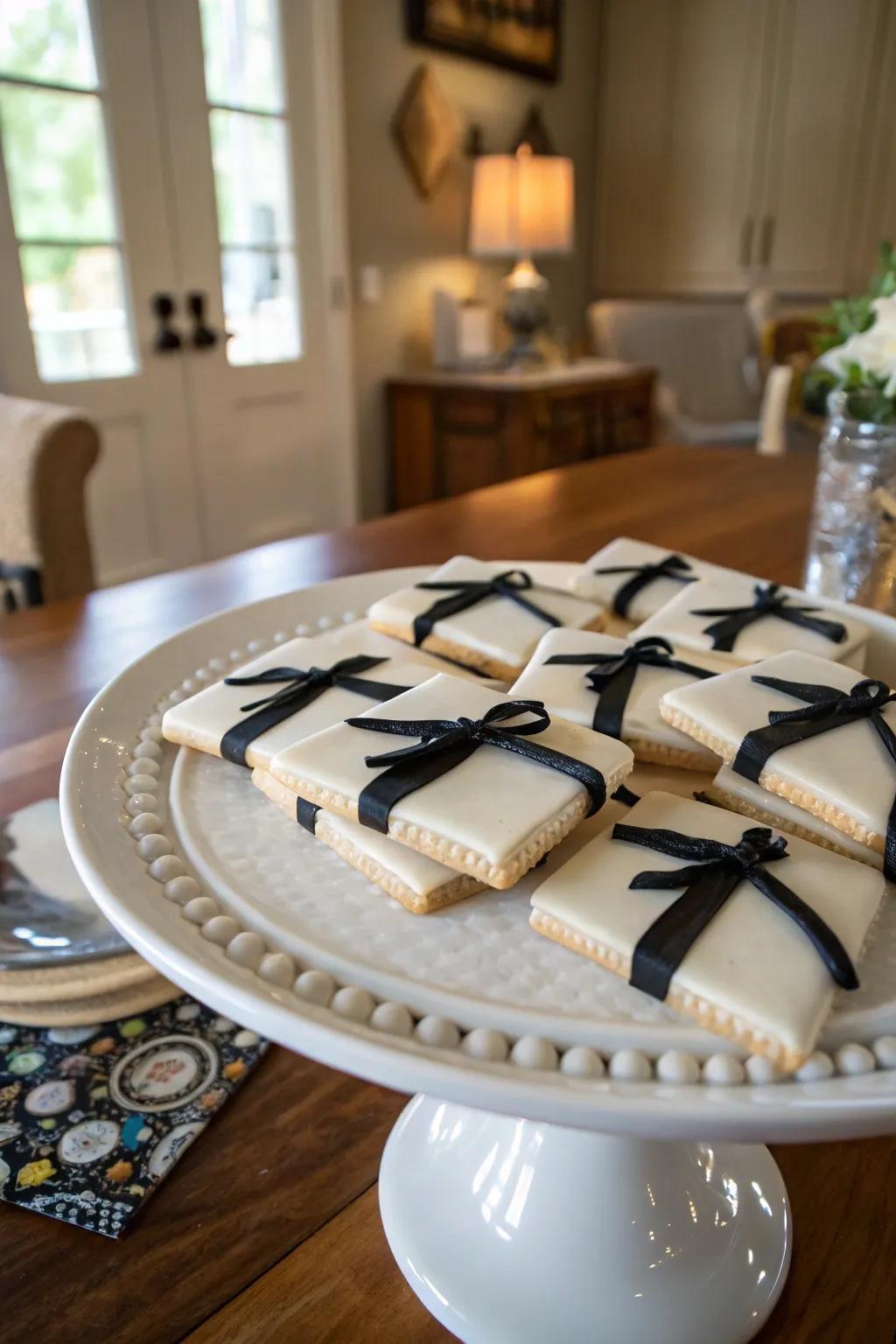 Ingeniously designed graduation hat cookies that are both endearing and delicious.