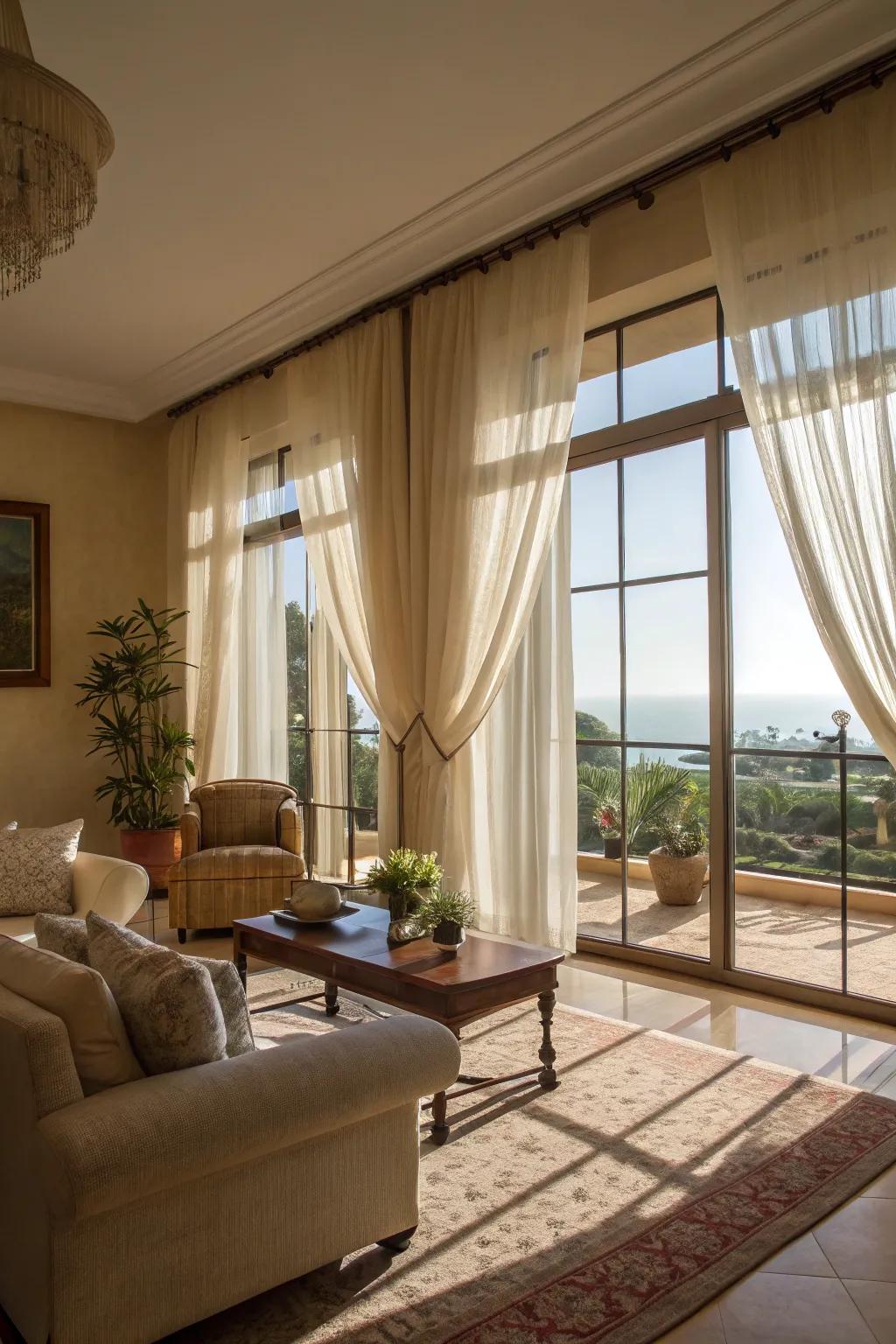 Light from outdoors emphasizes the openness and brightness of a living space.