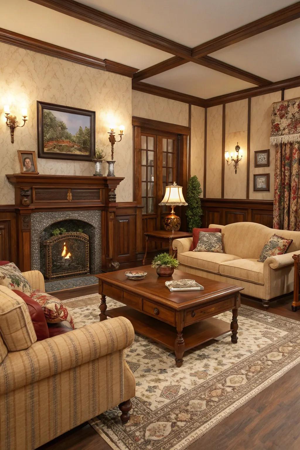 Establish a snug haven filled with traditional charm in your Sims 4 living room.