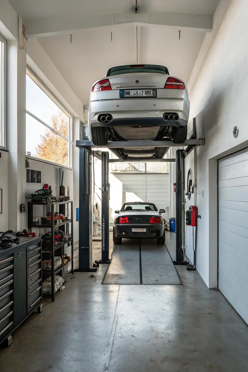 Multiply your parking area with a clever car lift solution.