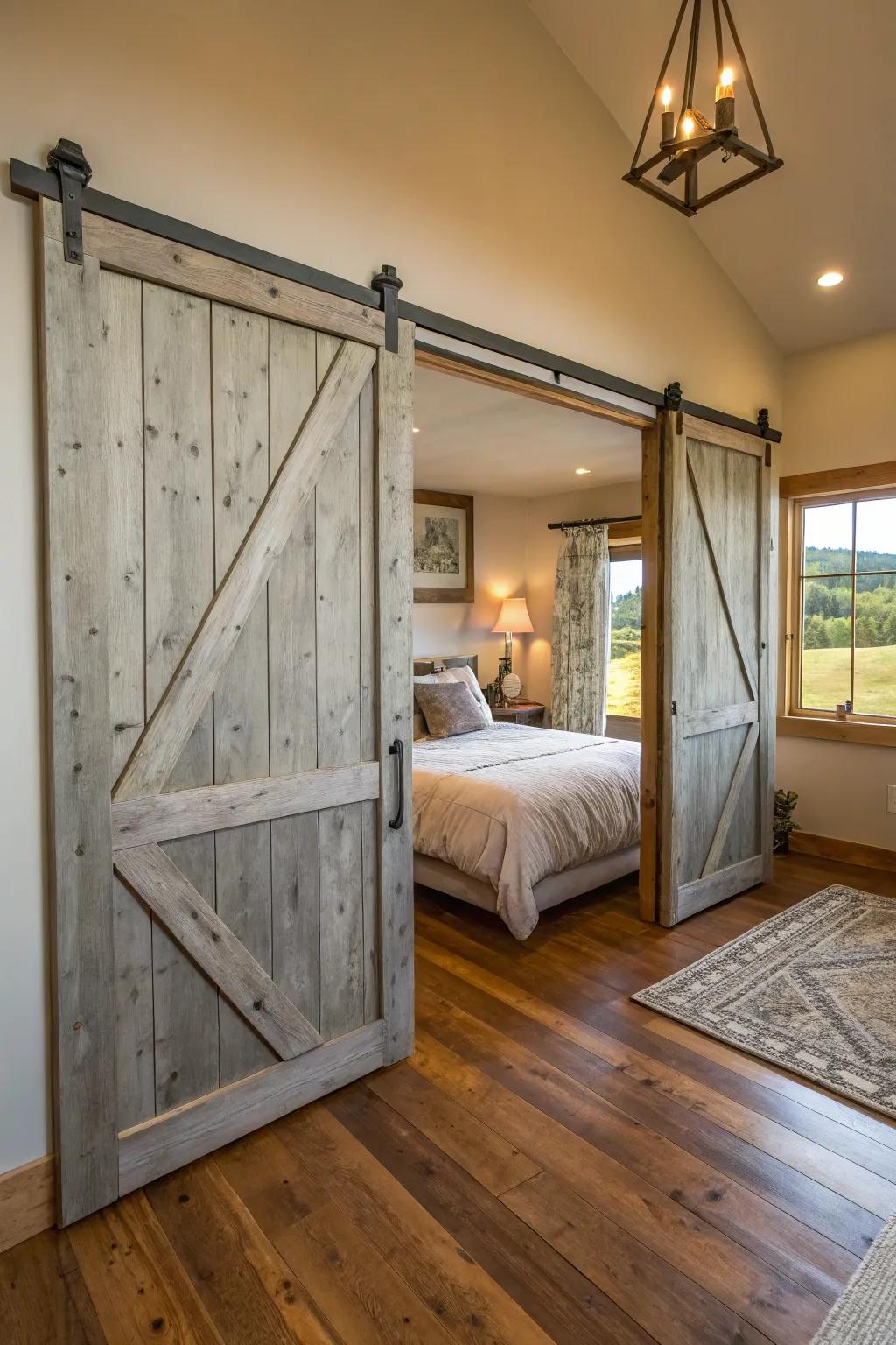 Country doors adding warmth and appeal.