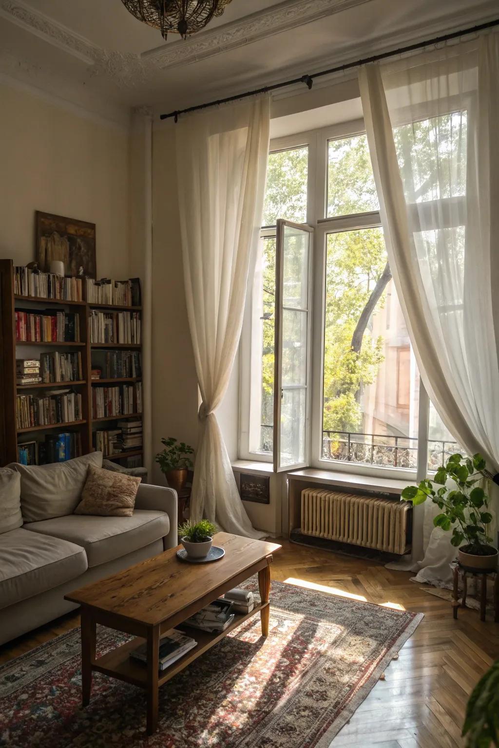 Sunlight makes small rooms brighter and more open.