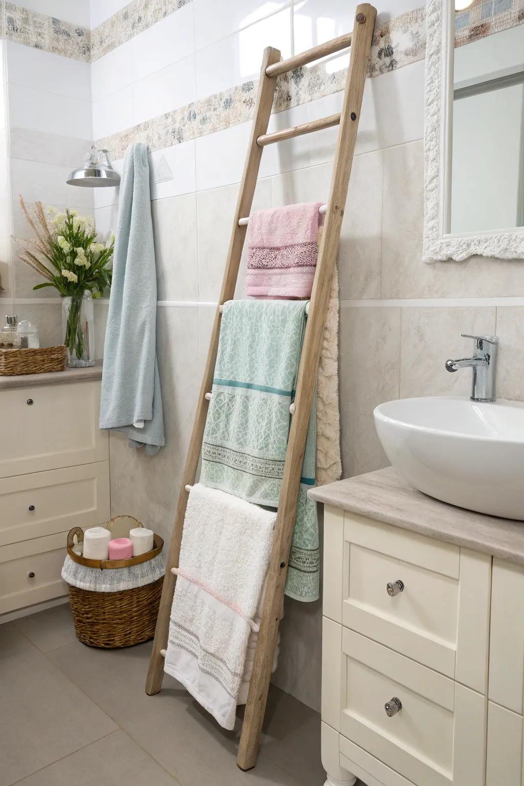 Bring style to your space with a decorative rack for towels.