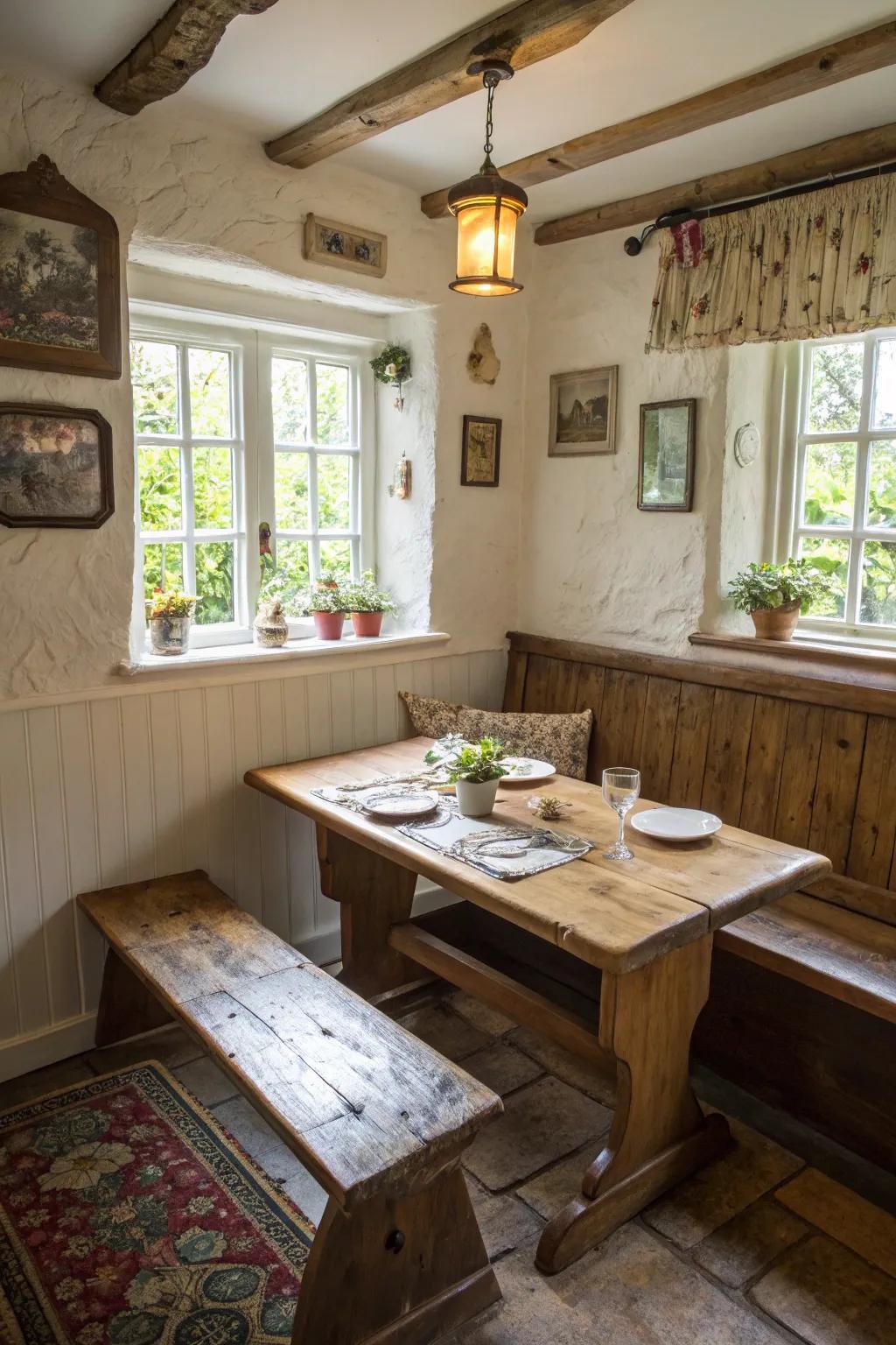 A long seat is both space-efficient and stylish.