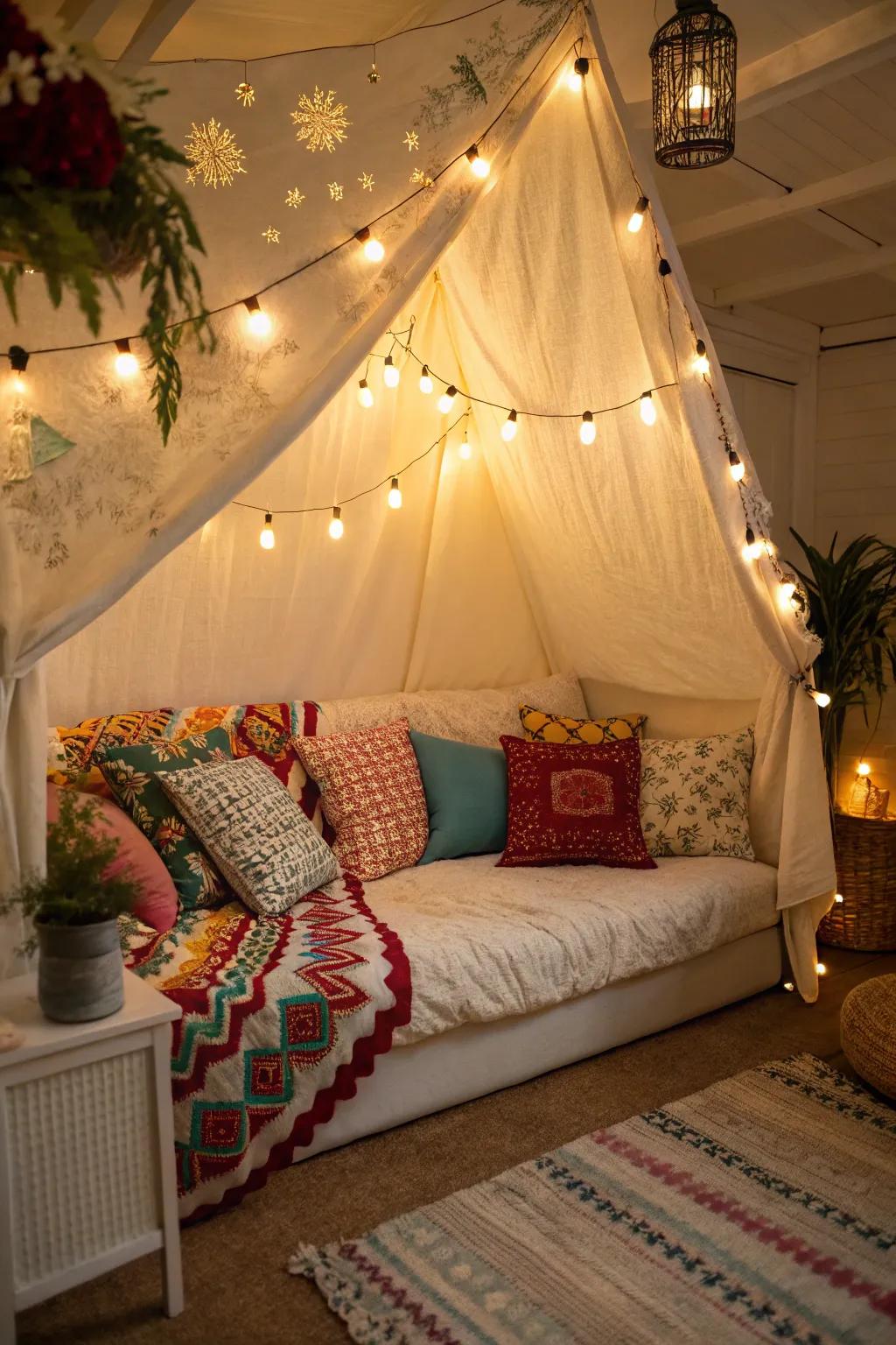 Accent cushions lend layers of comfort and flair.