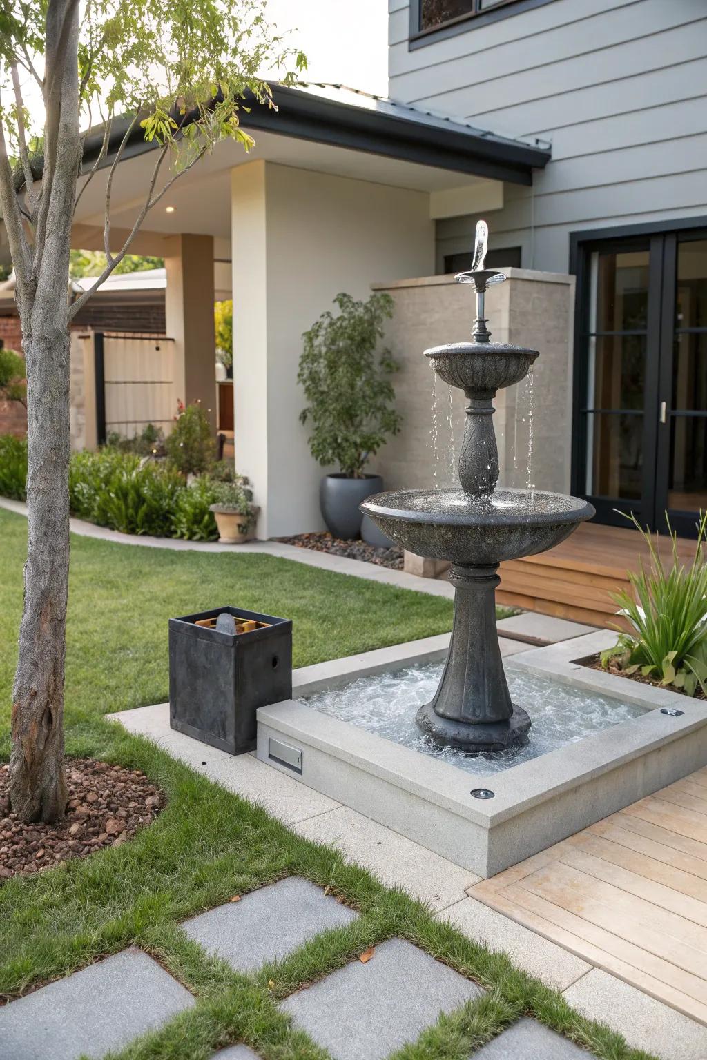 A metal artistic spring brings a modern touch.