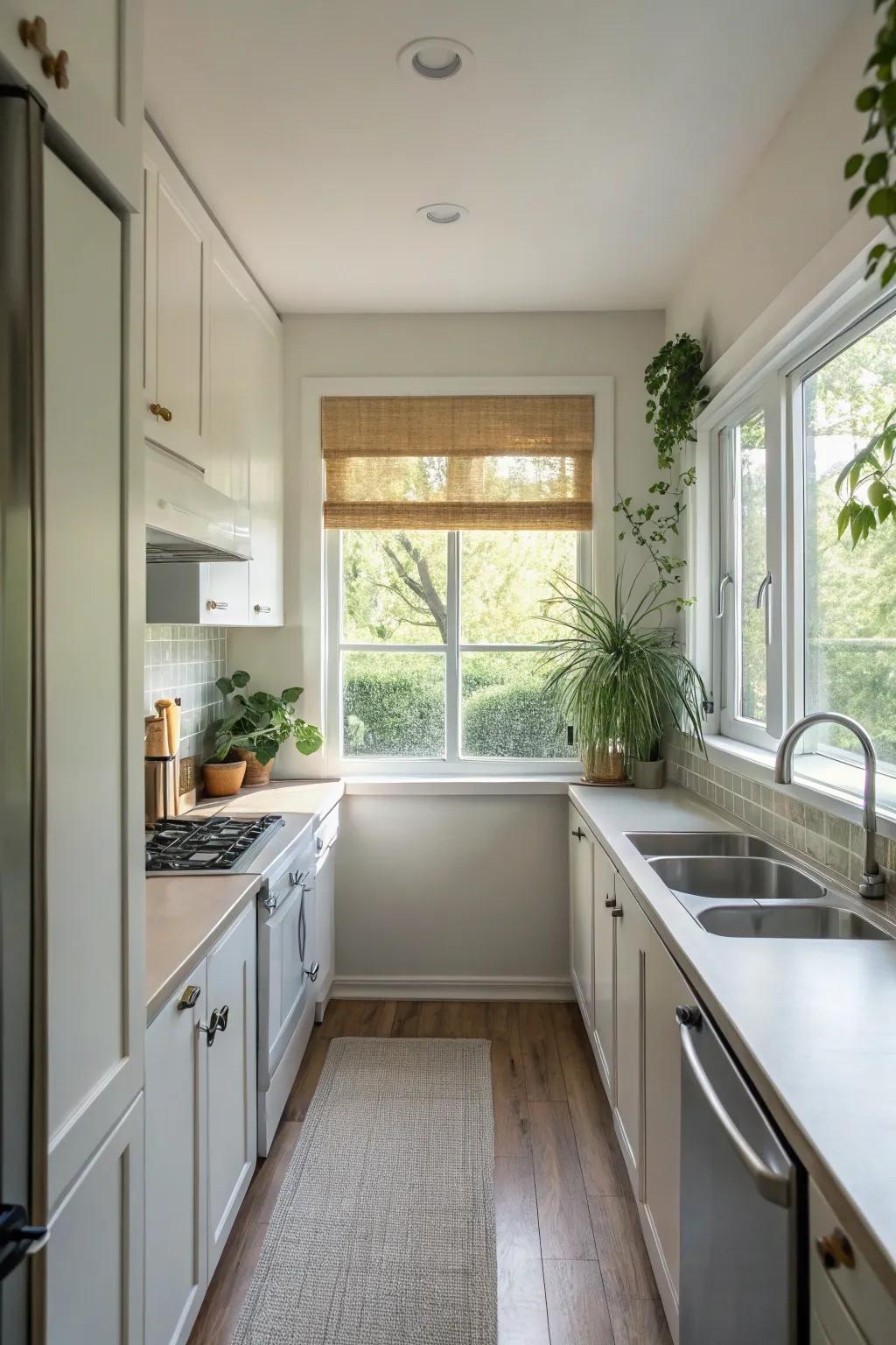 Maximize natural light to illuminate and visually expand your kitchen.