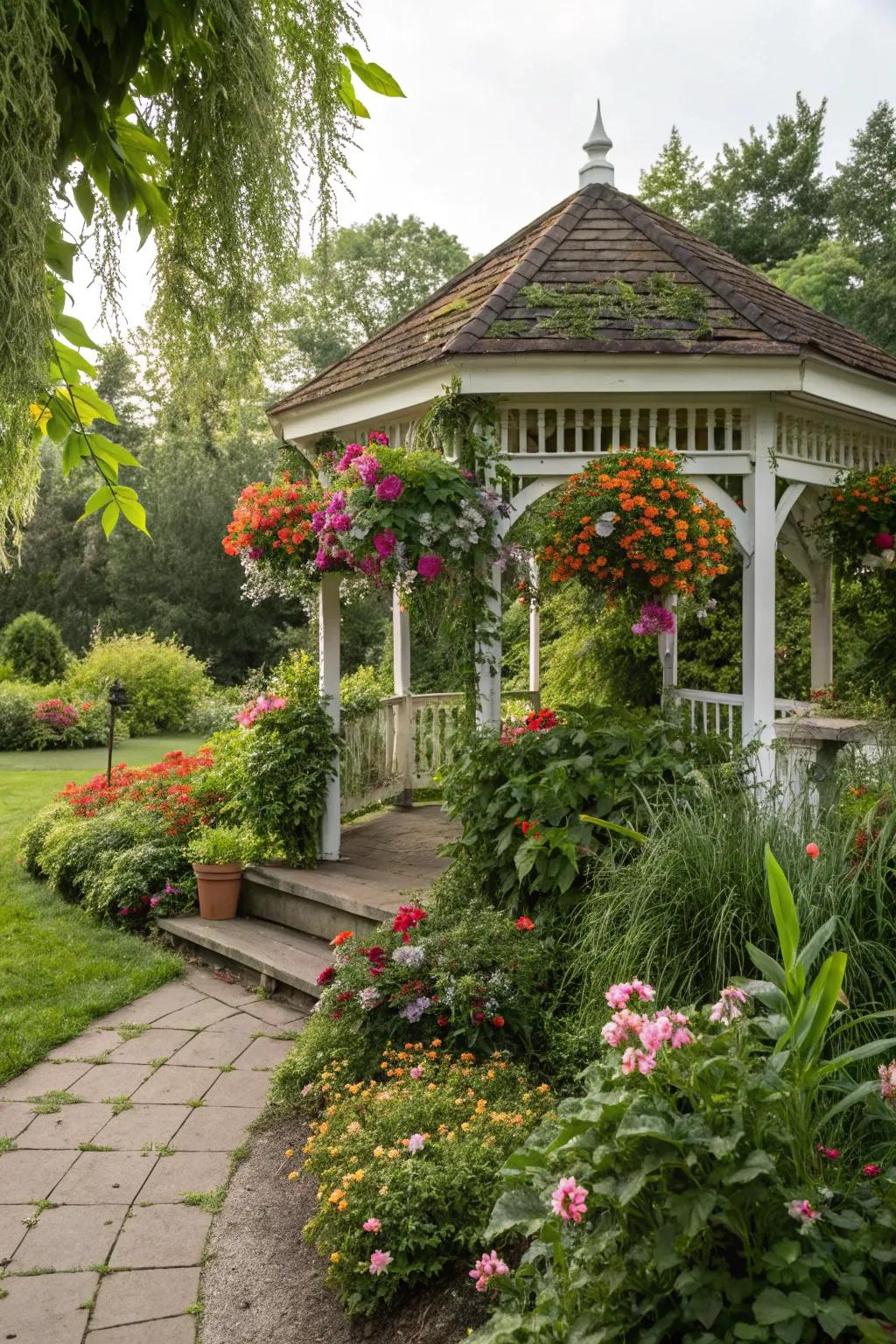 Add a hint of wonder with a suspended garden pavilion.