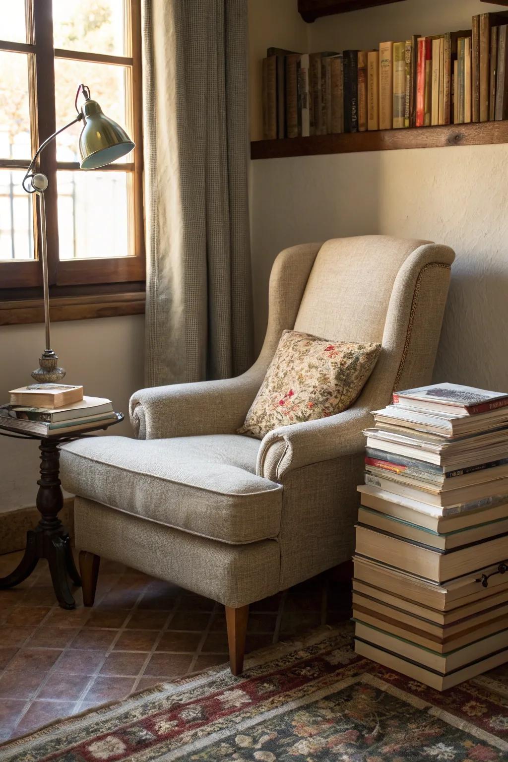 Comfortable seating creates the perfect atmosphere for getting lost in a good book.
