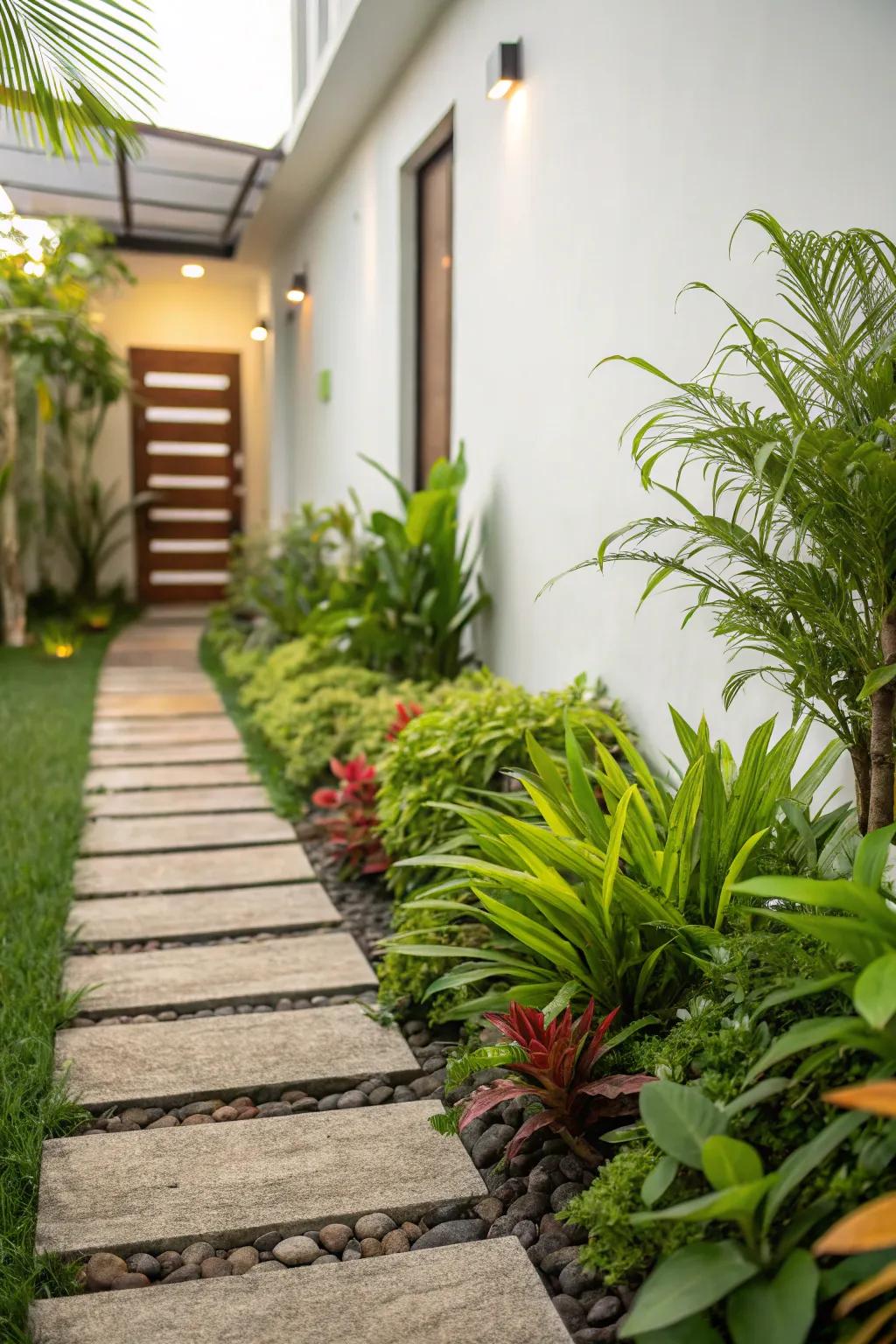 Greenery introduces energy and freshness to compact landings.
