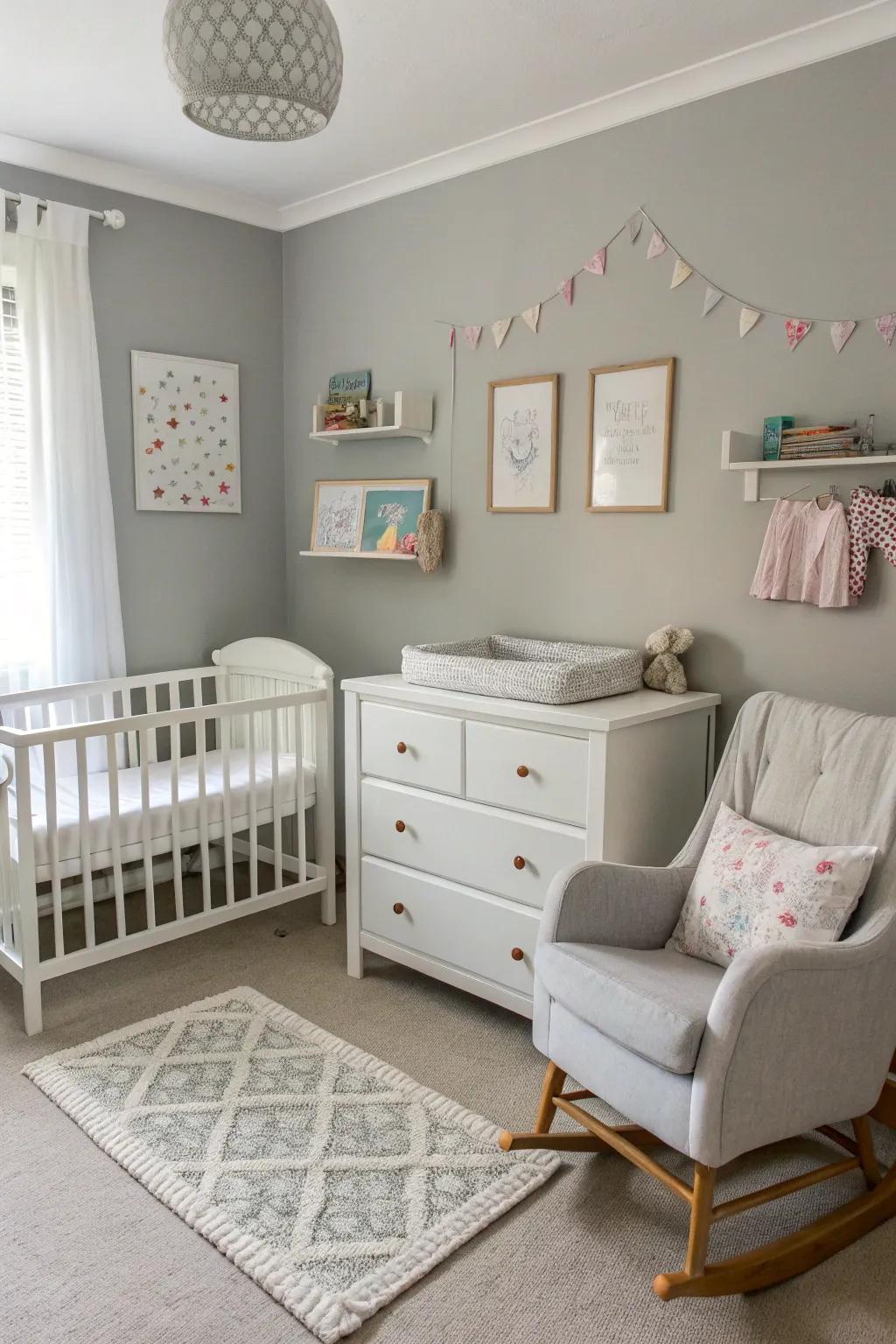 A bright color scheme brightens up the nursery.