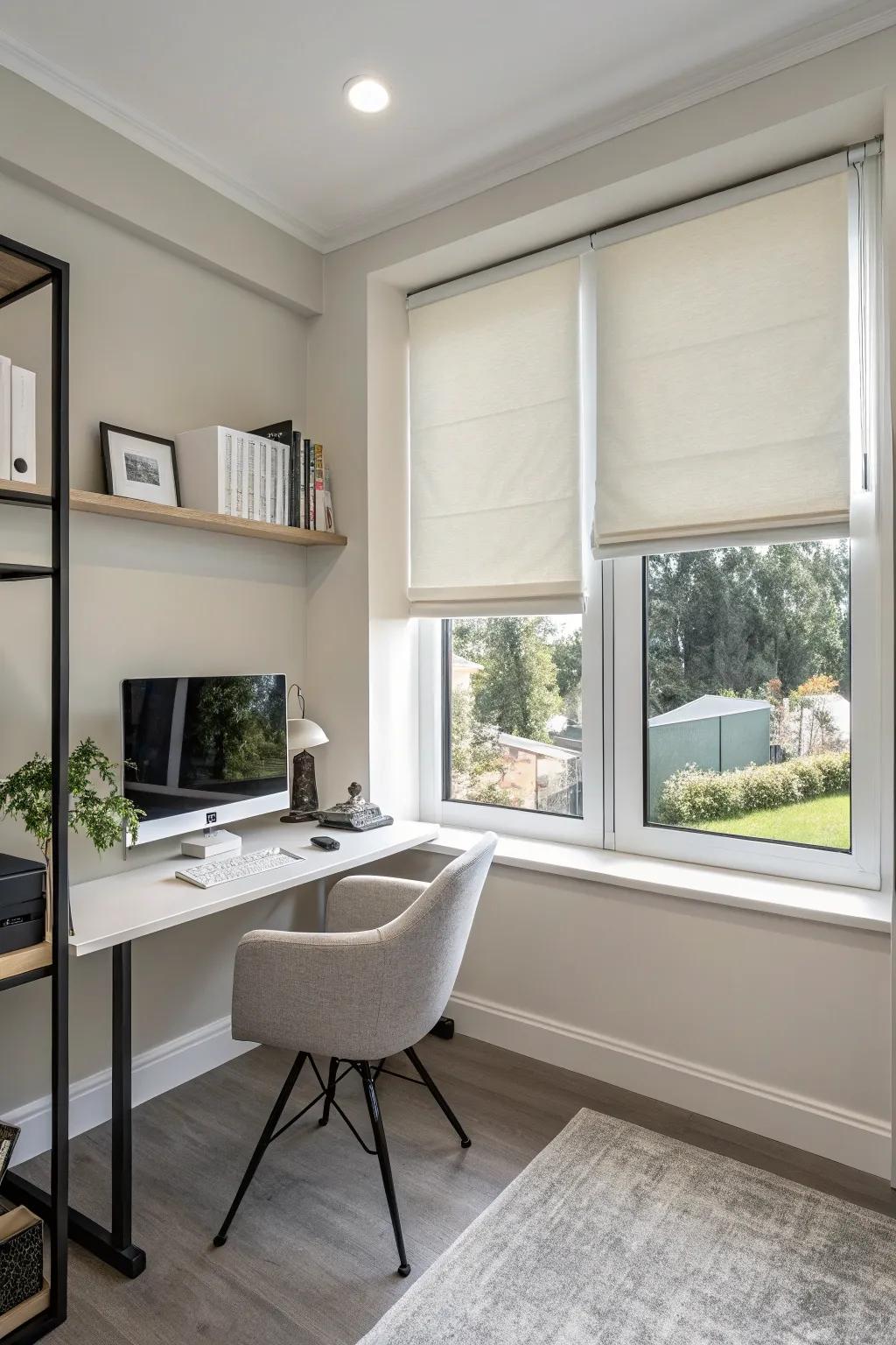 Retractable privacy screens present a streamlined, contemporary flair.
