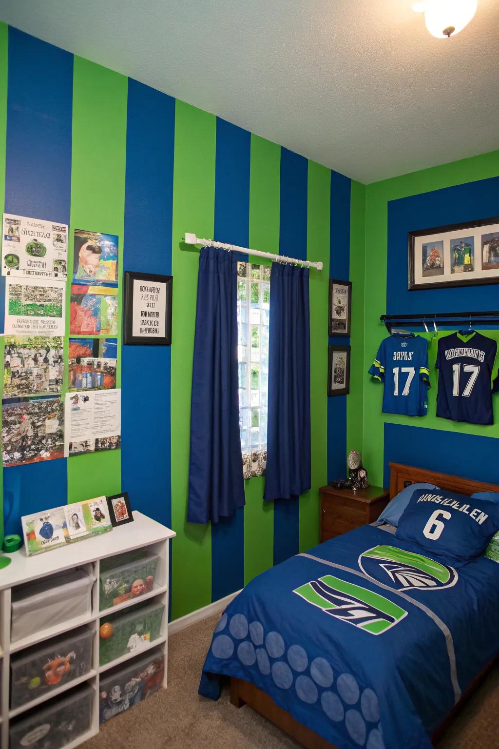 Permit vibrant shades to usher your favored team into your personal haven.