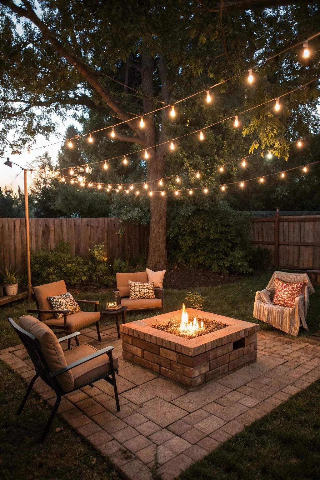 Timeless brick brings classic elegance to this hearth patio.