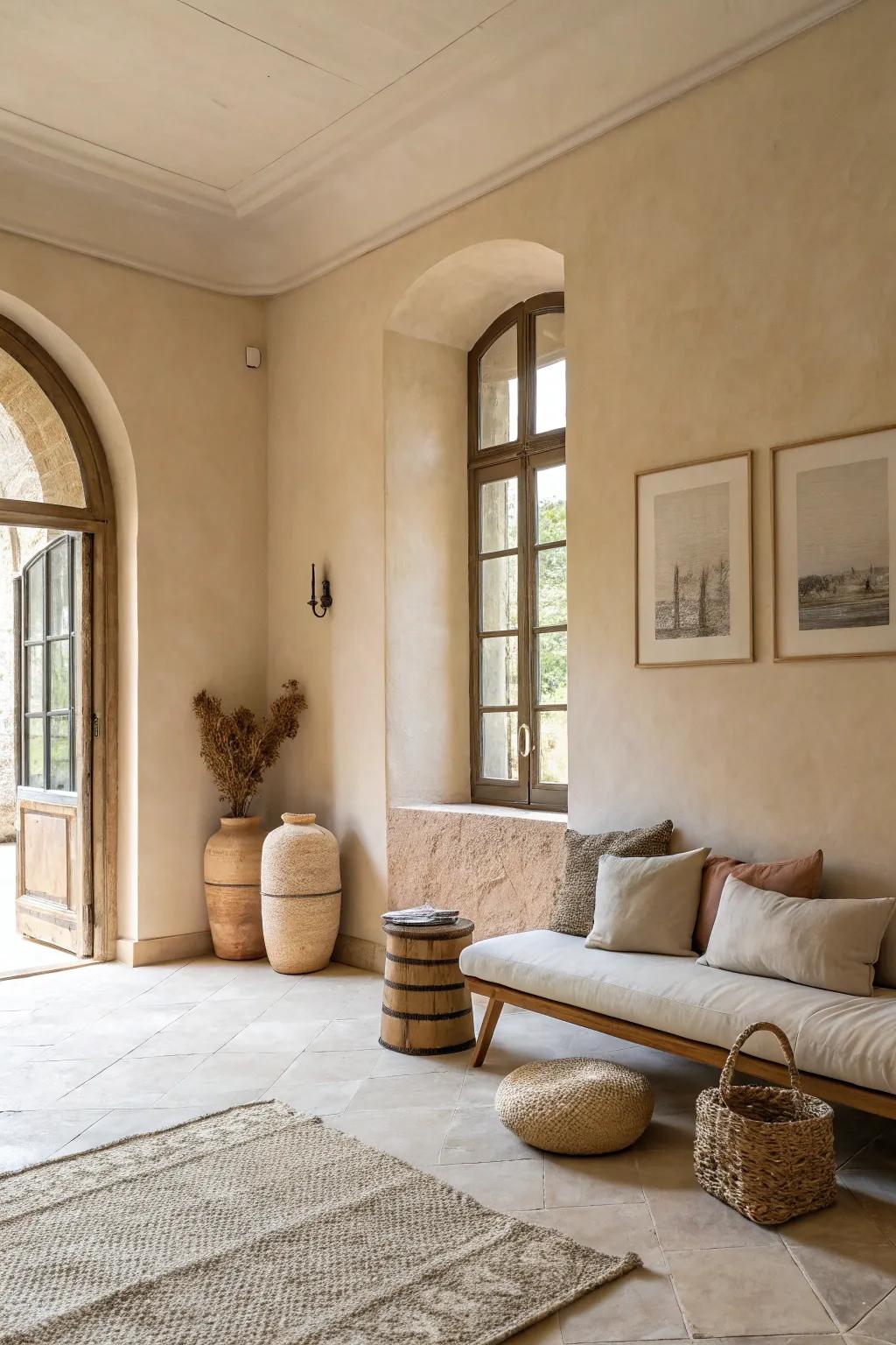 Muted tones establish an inviting and cozy ambiance.
