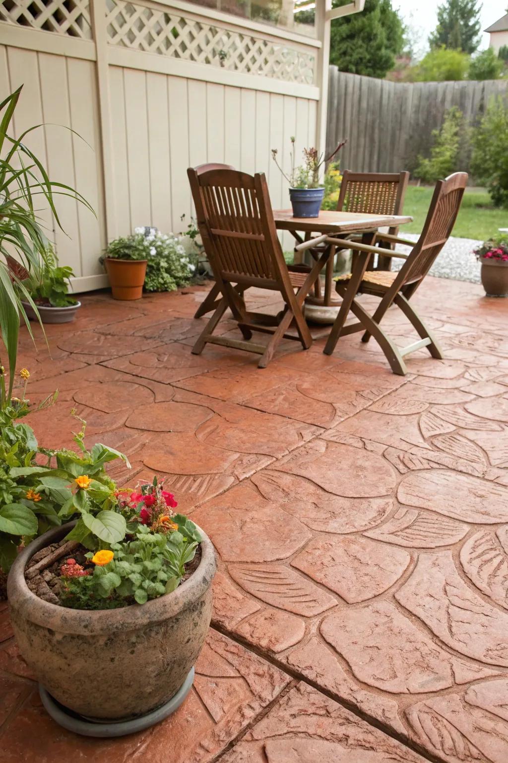 Terracotta hues bring Mediterranean warmth to this outdoor space.