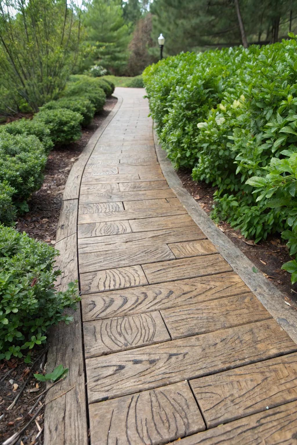 Enjoy the rustic appeal of wood with the durability of concrete.