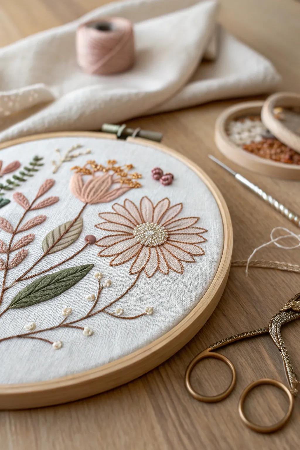 Make your own masterpiece using manual stitching. 🌿✨