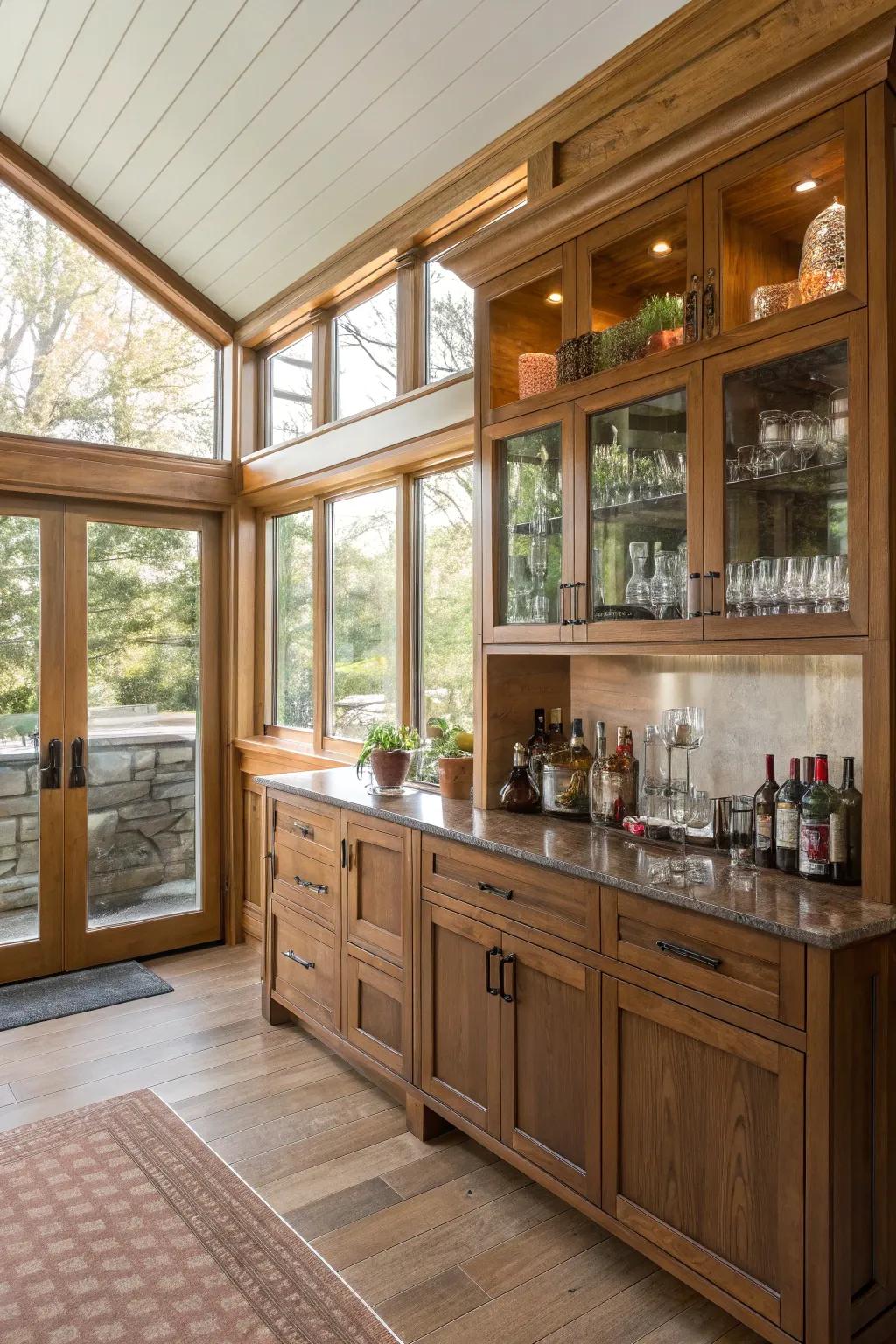 Ready-made bar fixtures deliver a smooth and efficient application of area in your sunroom.