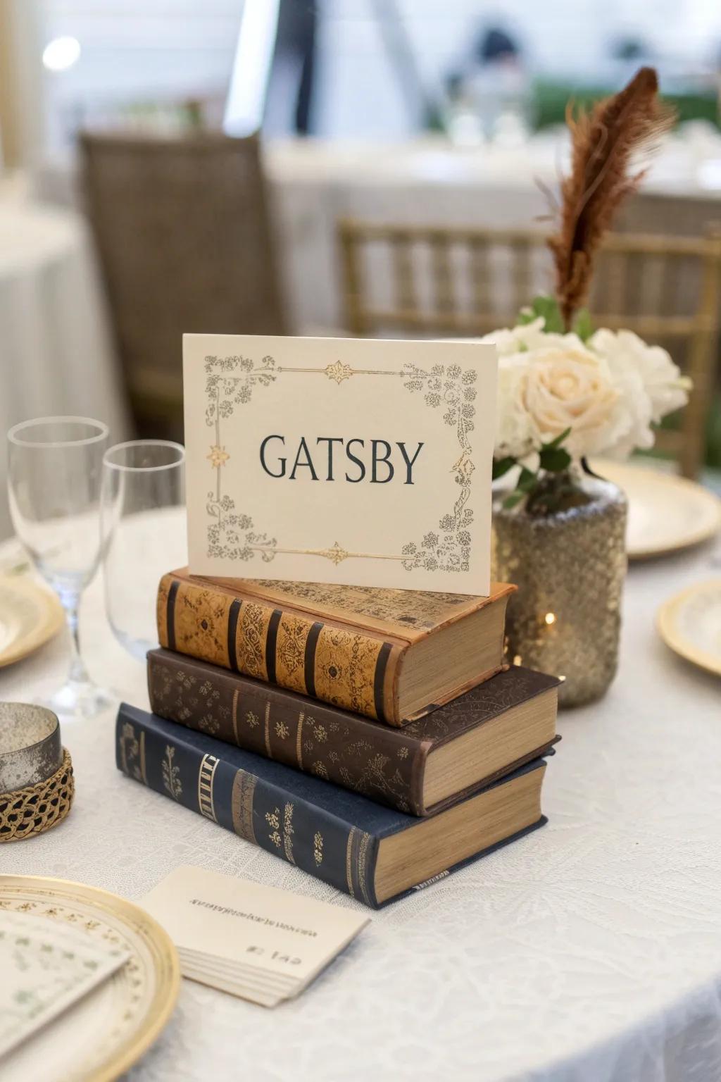 Literary table names contribute an element of captivating charm.