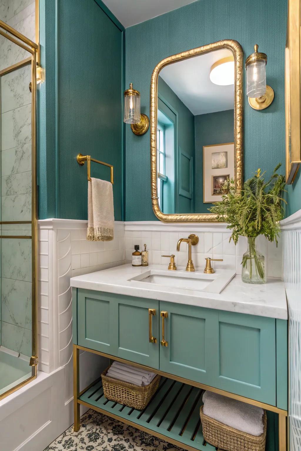 Append a hint of opulence with cerulean and gilt details.