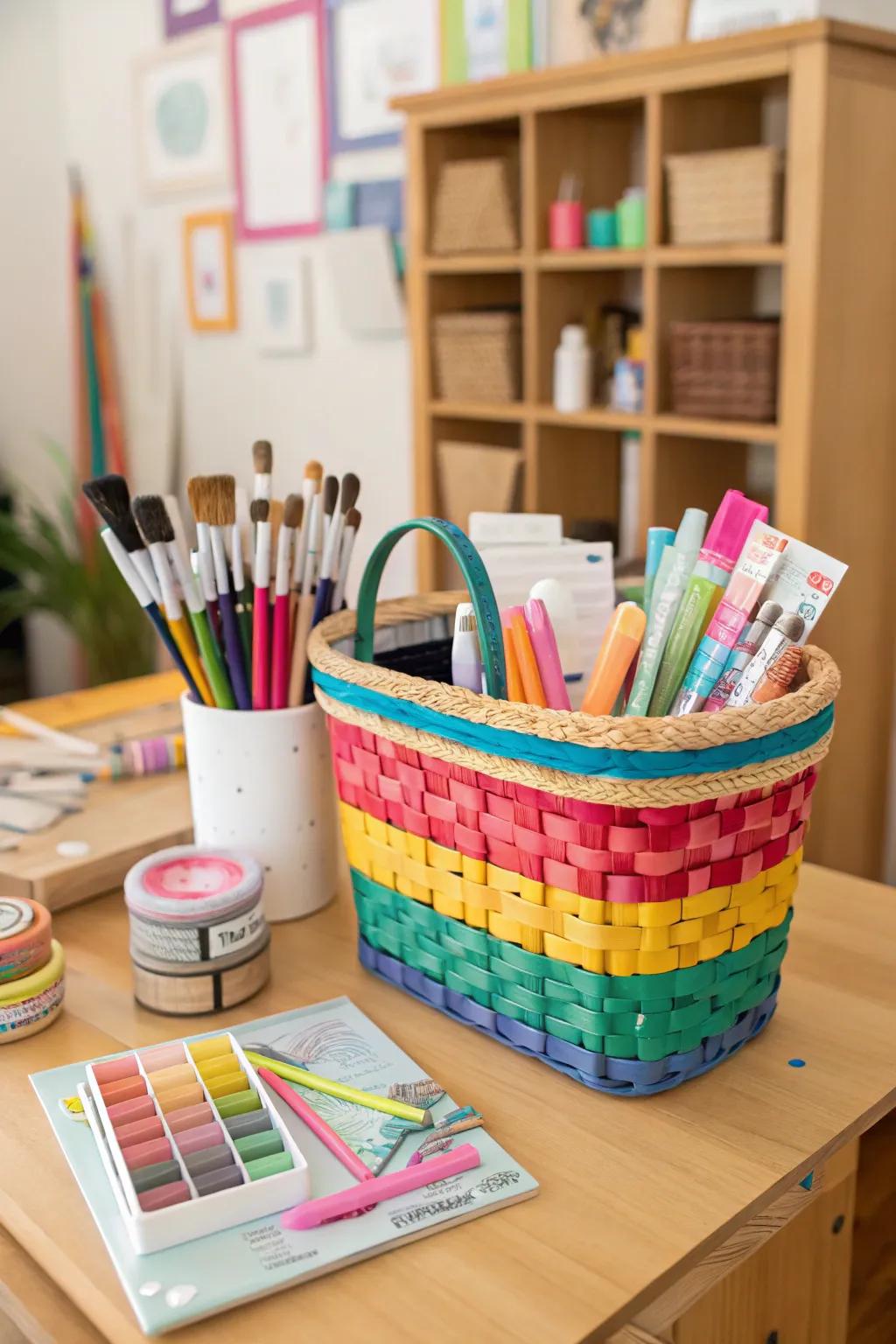 Awaken their artistic spirit with an Easter basket brimming with art supplies.