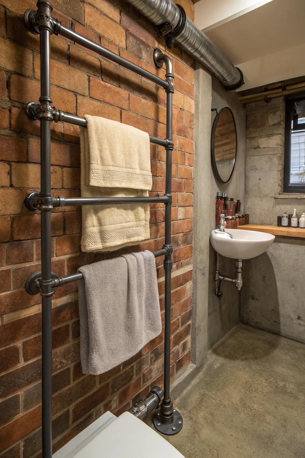 Add a modern edge to your lavatory with a robust steel tube towel hanger.