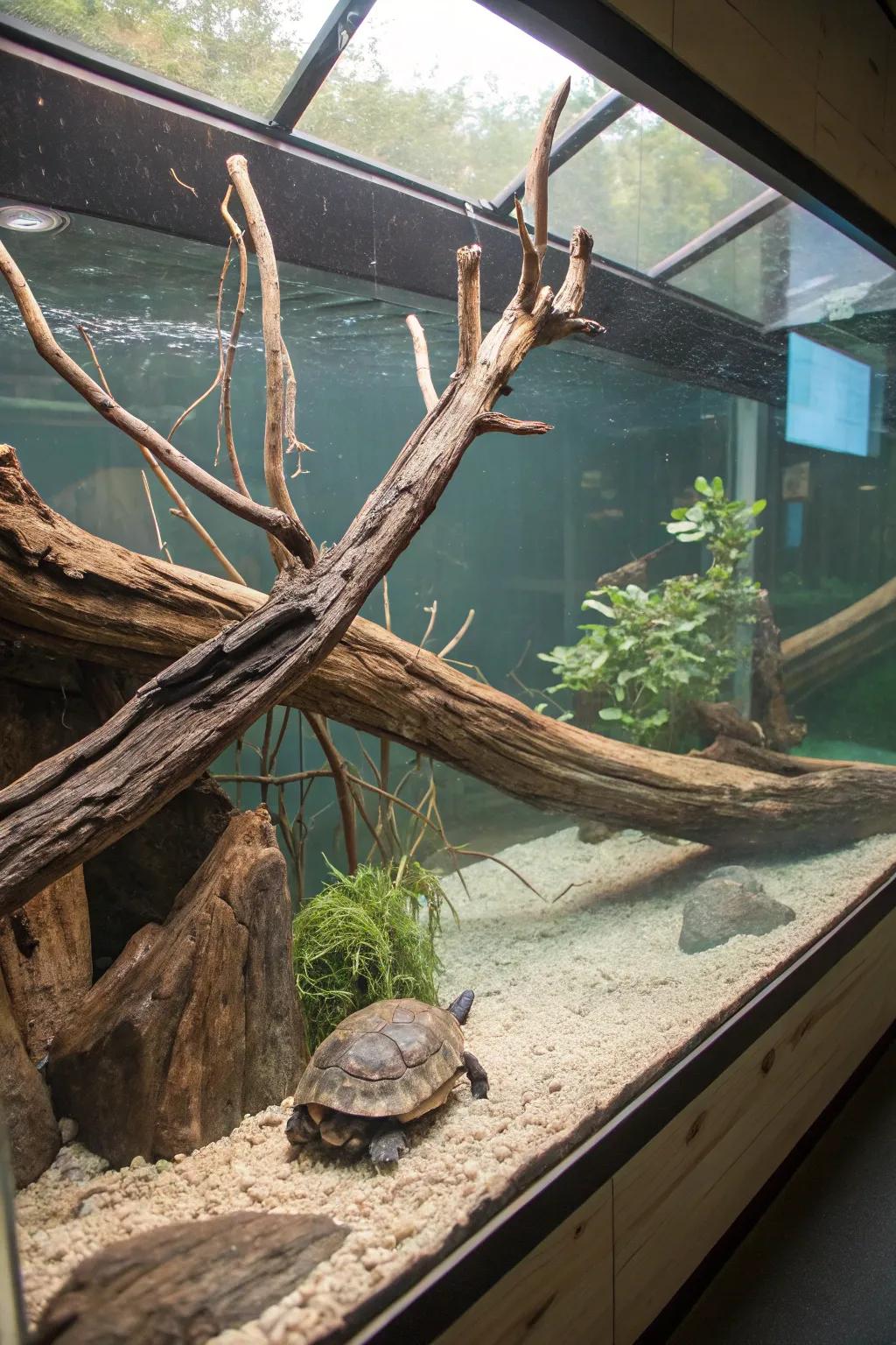 Timber enriches your turtle's tank with charm and play.