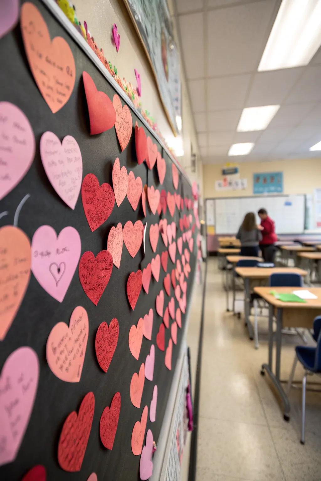 An interactive display for students to share affection and kindness.
