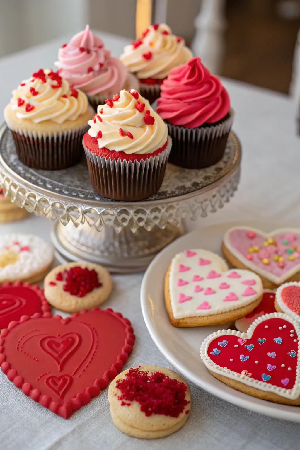 An appealing assortment of Valentine's Day sweet treats
