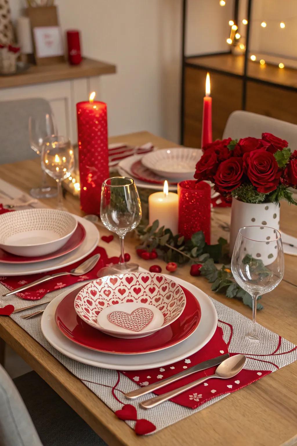 Orchestrate a personal dining experience with a Valentine's Day table setting.