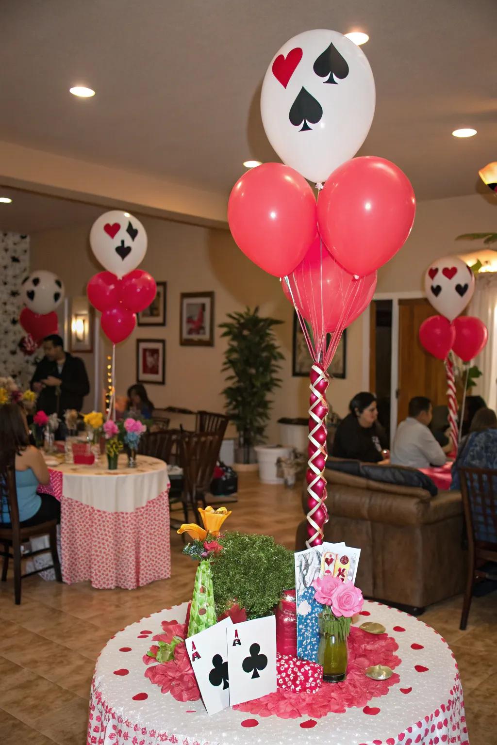 Card suits offer an iconic theme for your Vegas decorations.