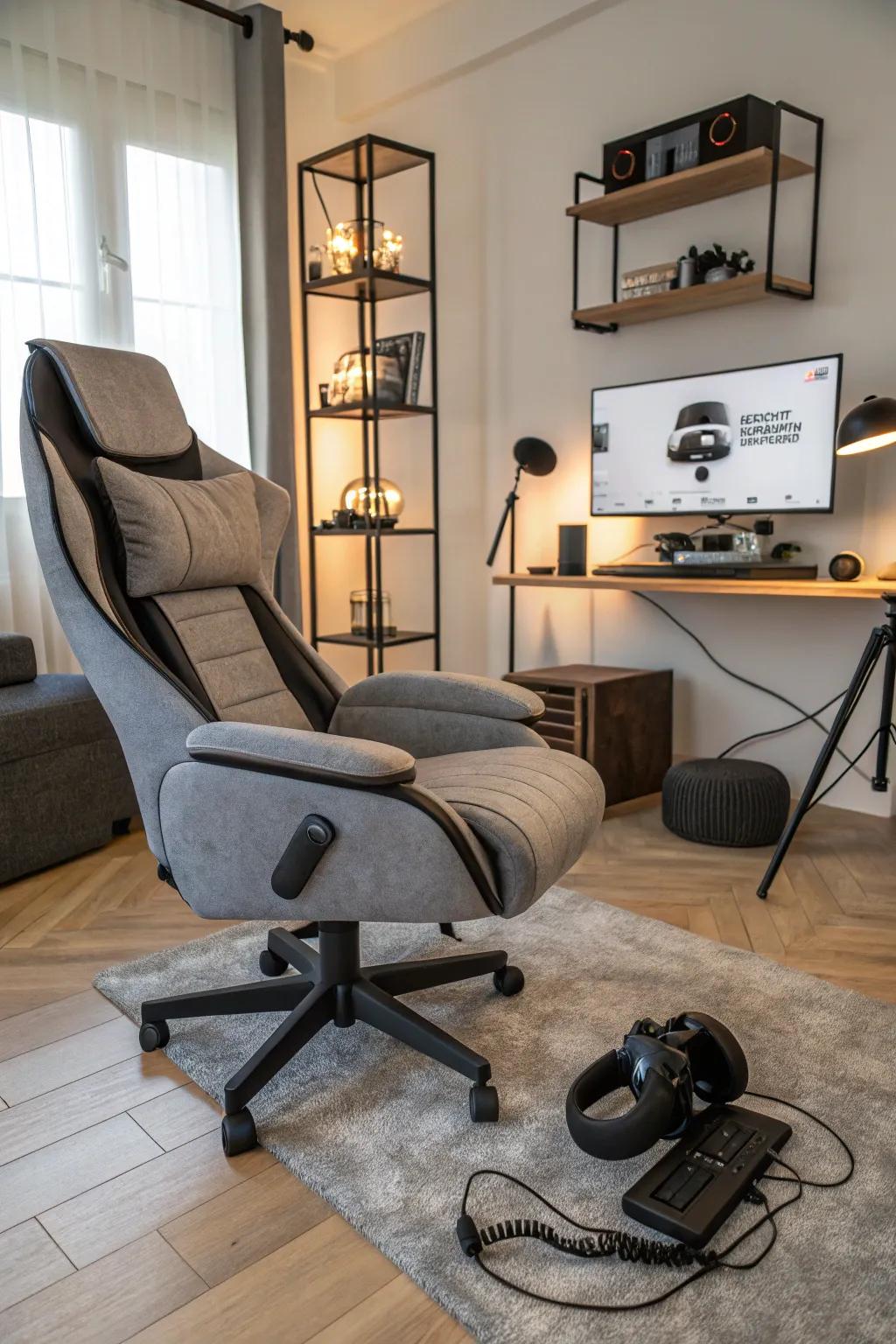 Lounge in style with a chair crafted for comfort and support.