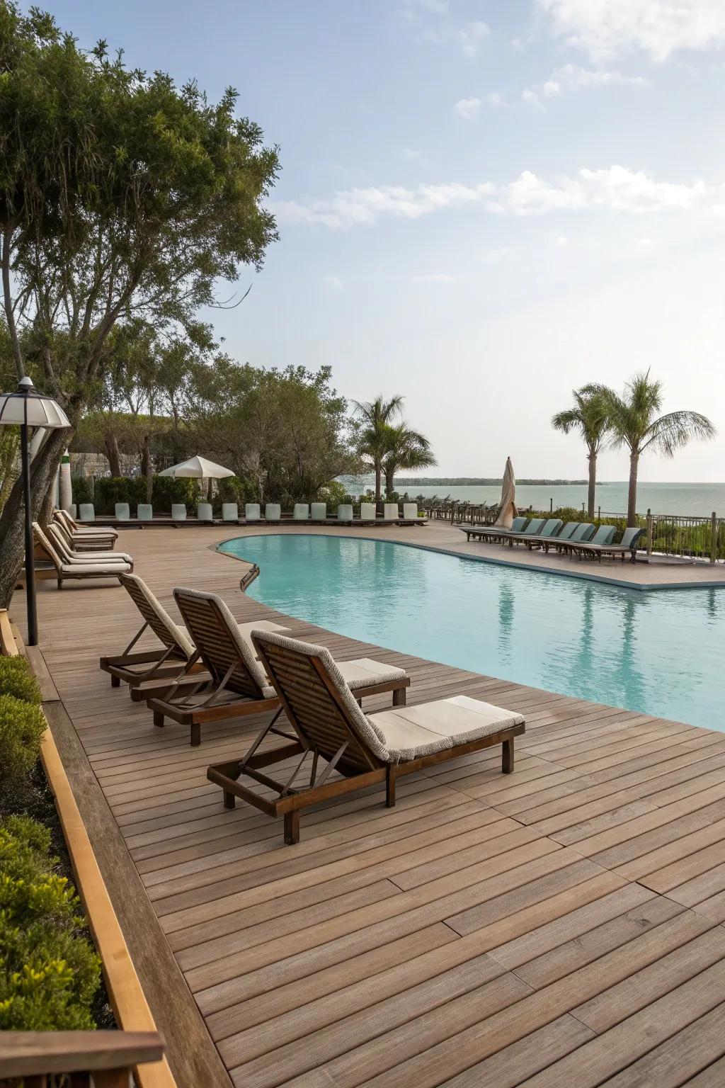 A well-thought-out deck area enhances your pool and provides a serene environment to de-stress.